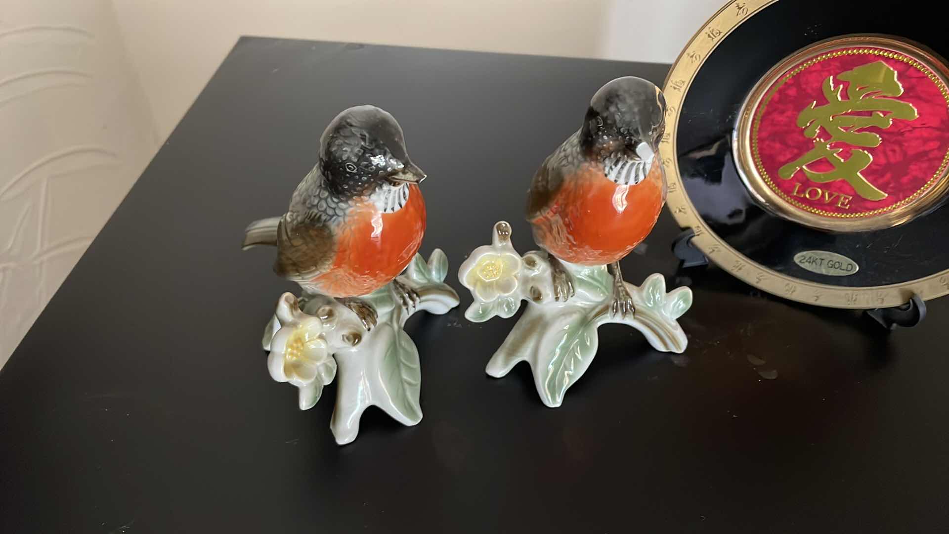 Photo 1 of CERAMIC BIRDS GERMANY 24KT CHOKIN GOLD PLATE