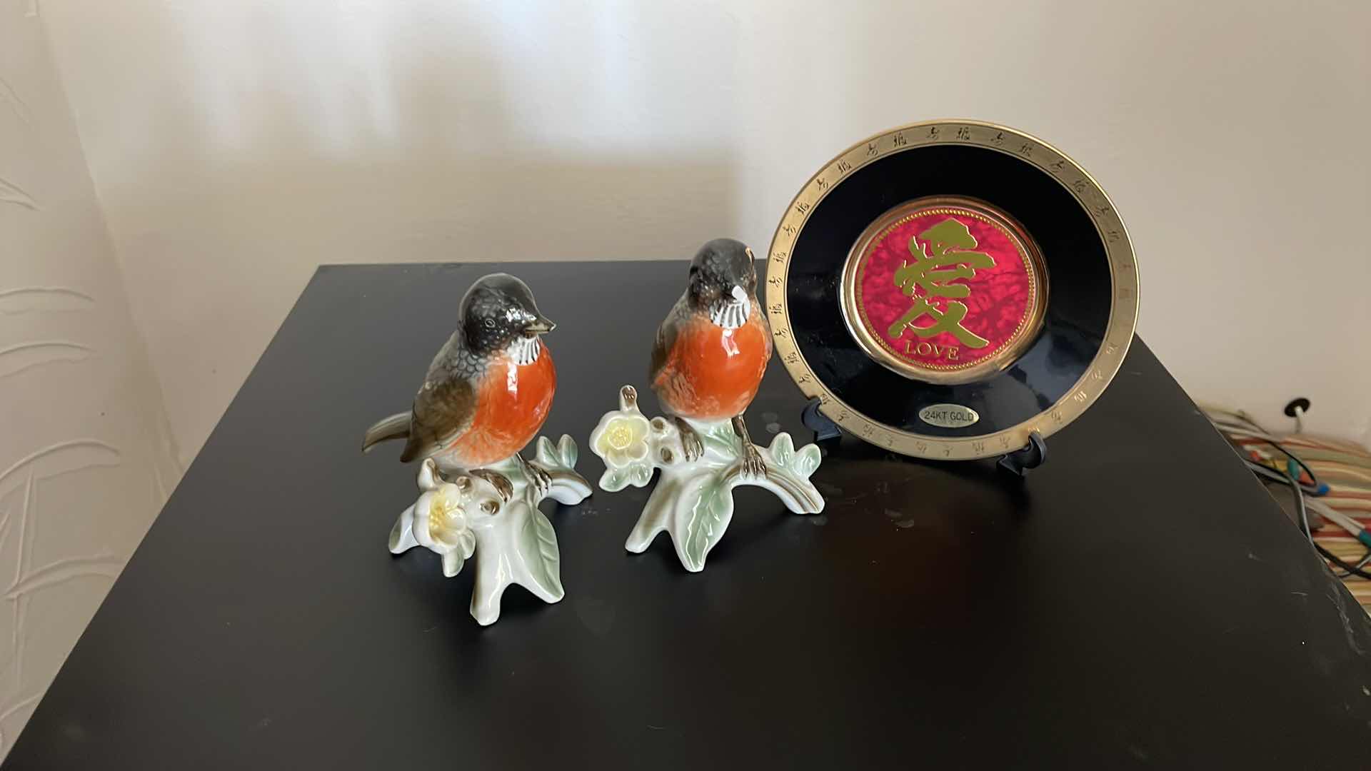 Photo 1 of CERAMIC BIRDS GERMANY 24KT CHOKIN GOLD PLATE