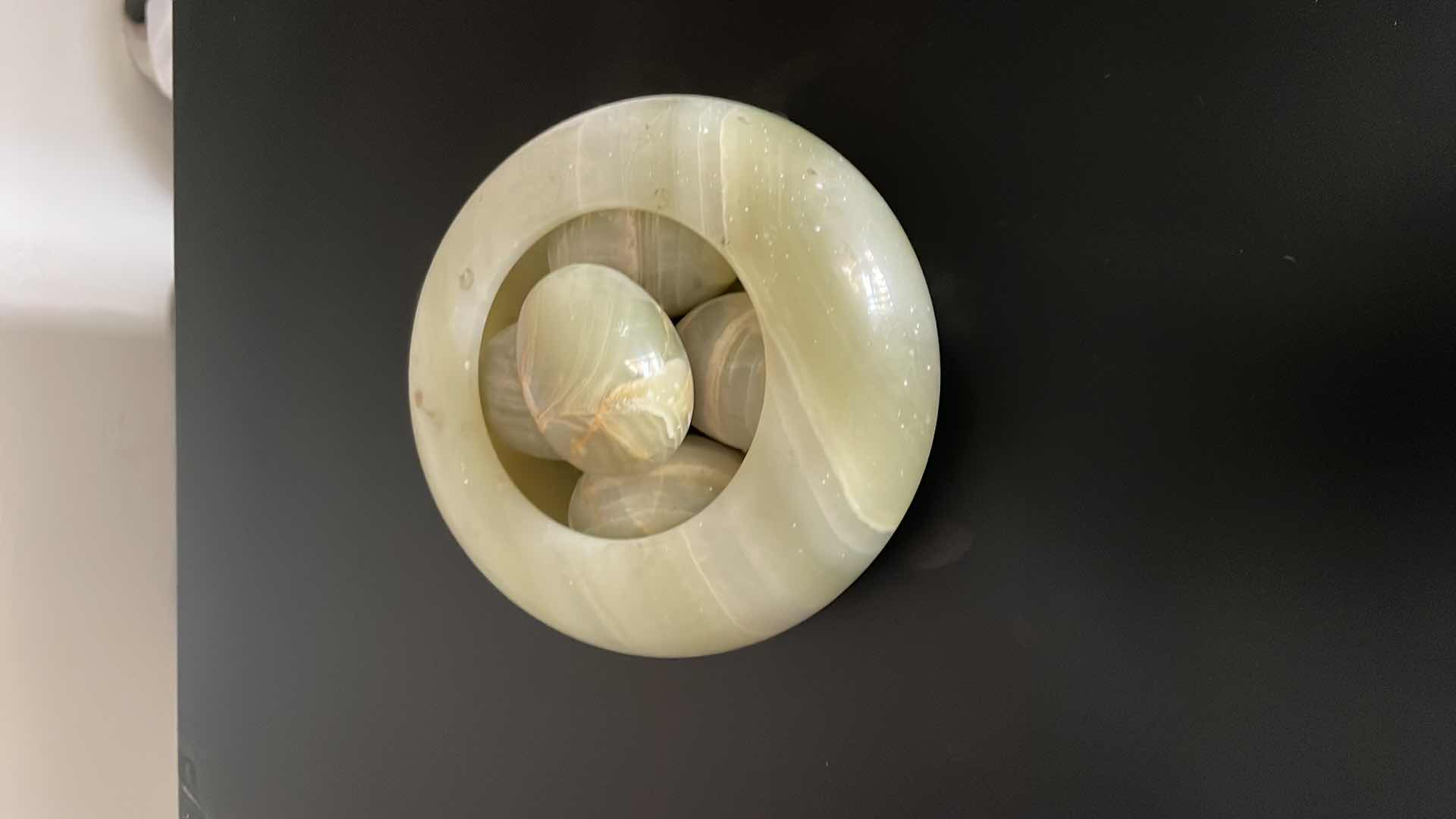 Photo 1 of GREEN JADE EGGS AND BOWL 7”