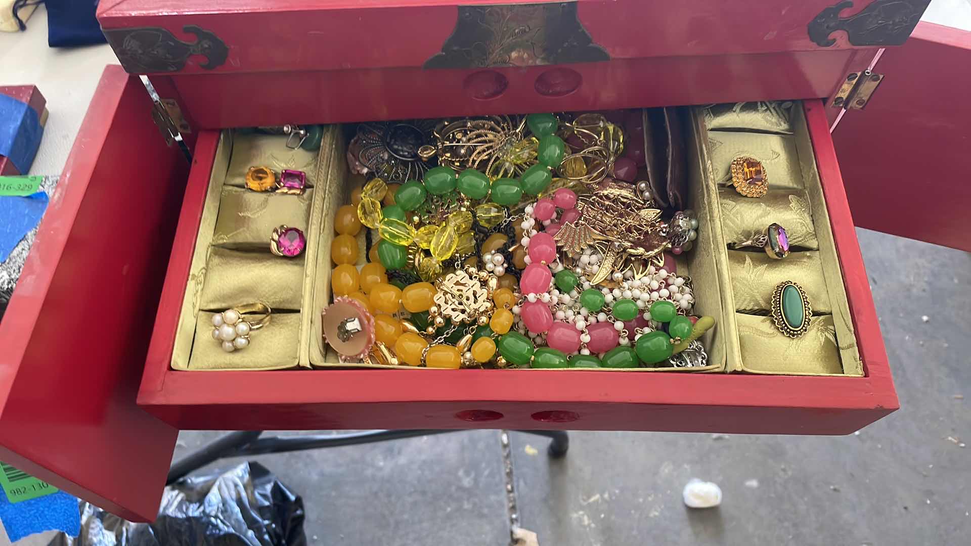 Photo 5 of ASIAN JEWELRY BOX WITH COSTUME JEWELRY