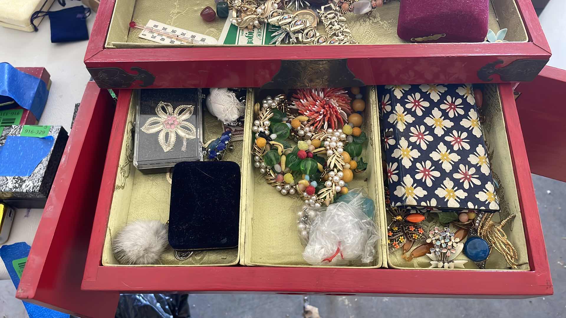Photo 1 of ASIAN JEWELRY BOX WITH COSTUME JEWELRY