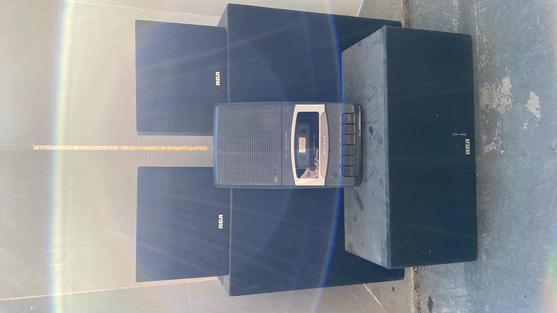 Photo 1 of 5 RCA SPEAKERS AND OPTIMUS TAPE DECK