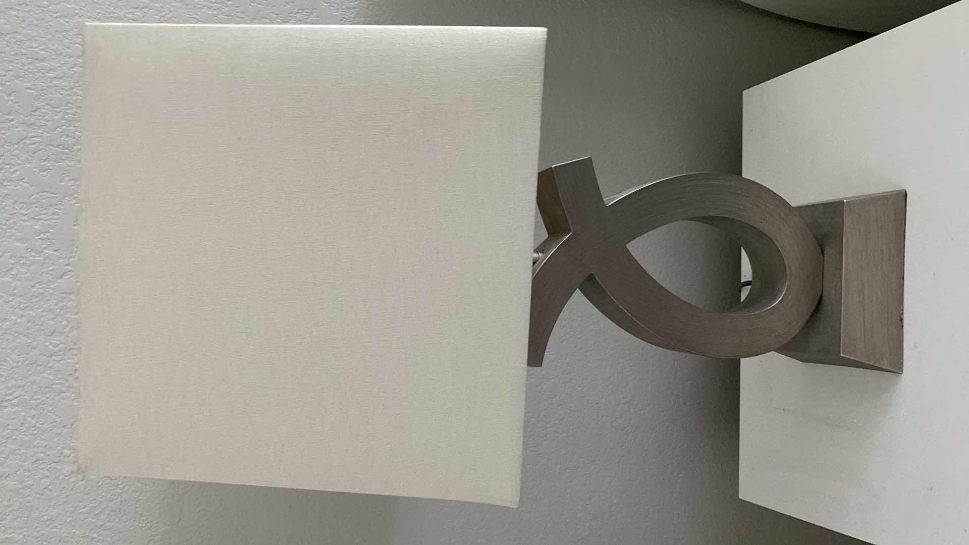 Photo 1 of ASHLEY NIGHT STAND  20“ x 16“ H25“
WITH SILVER TABLE LAMP H28”