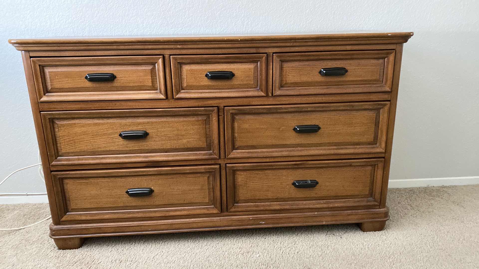 Photo 1 of WOOD 7 DRAWER DRESSER 58” x 18” H 33 1/2”