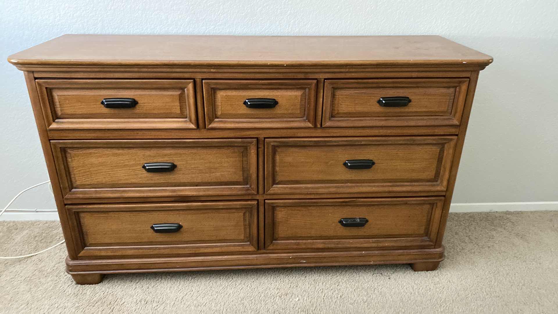 Photo 1 of WOOD 7 DRAWER DRESSER 58” x 18” H 33 1/2”