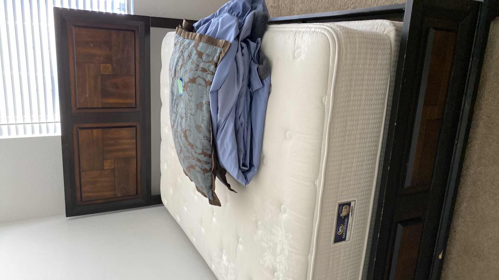 Photo 1 of FULL SIZE BED FRAME WITH BEDDING SERTAPEDIC GRAND MATTRESS AND BOXSPRING 58” X 80” H 54”