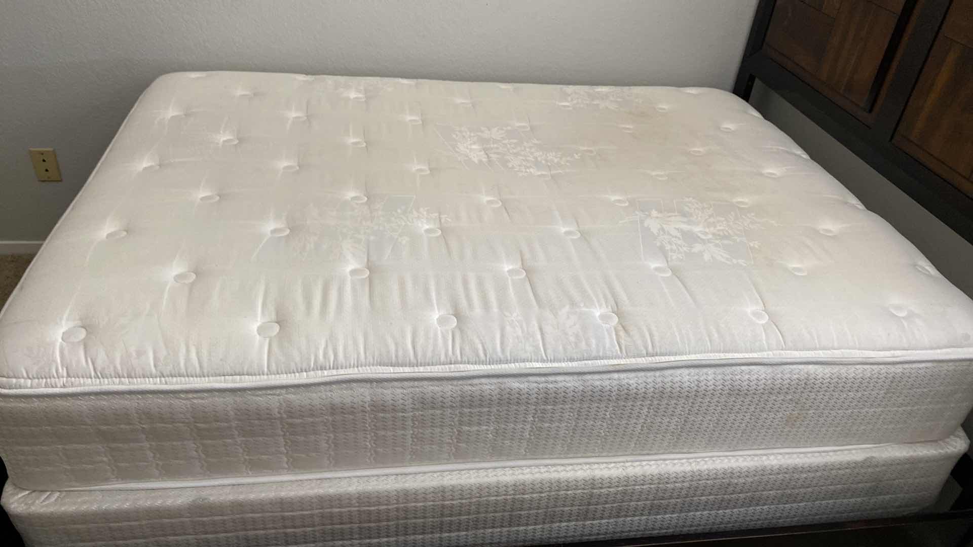 Photo 1 of FULL SIZE BED FRAME WITH BEDDING SERTAPEDIC GRAND MATTRESS AND BOXSPRING 58” X 80” H 54”