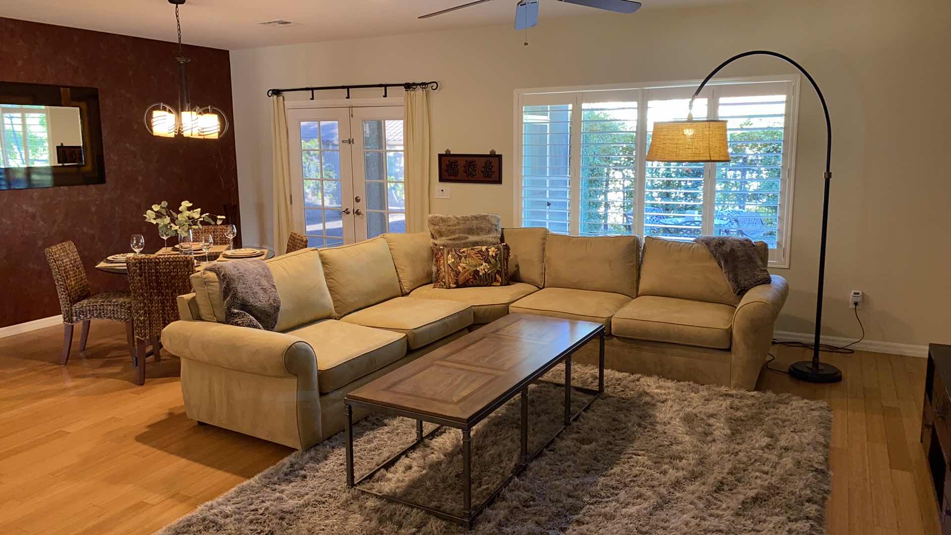 Photo 8 of POTTERY BARN BRUSHED CROSSWEAVE TAN SECTIONAL SOFA ONLY (CUSHIONS 45% DOWN) 10'x10'