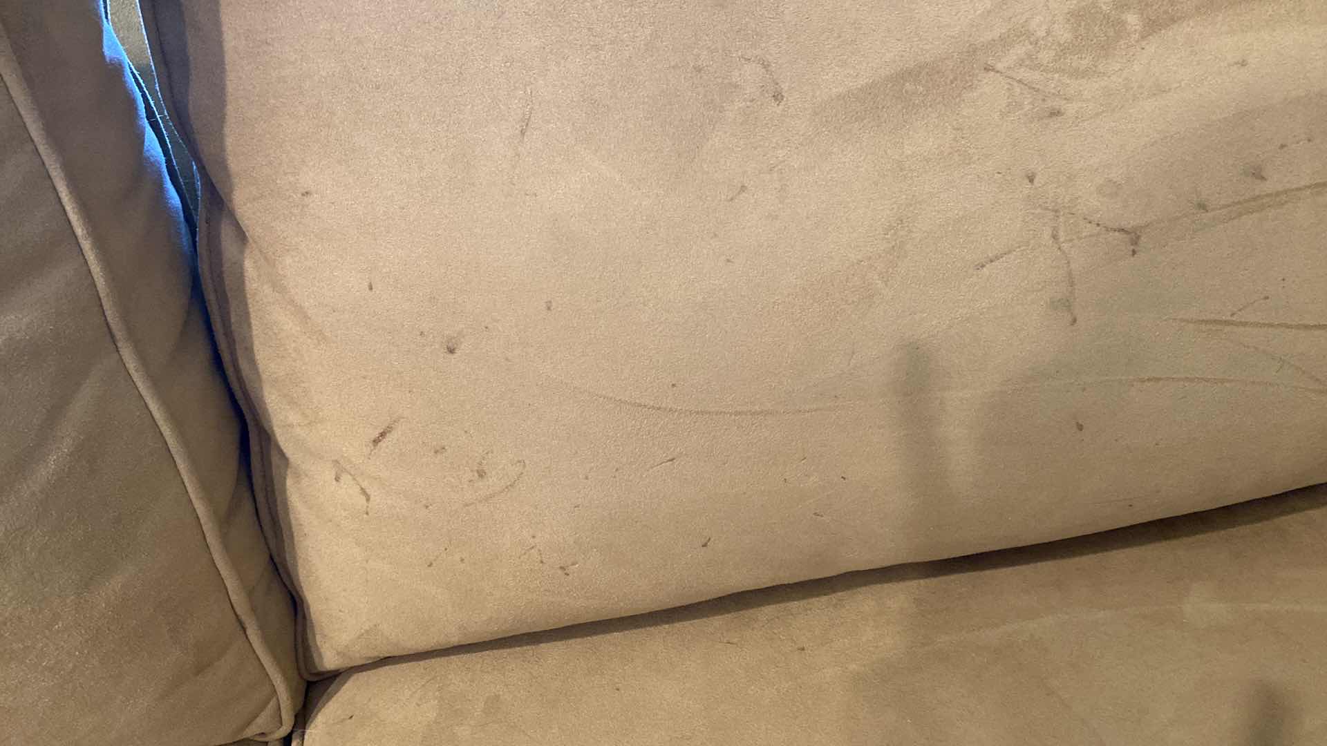 Photo 5 of POTTERY BARN BRUSHED CROSSWEAVE TAN SECTIONAL SOFA ONLY (CUSHIONS 45% DOWN) 10'x10'