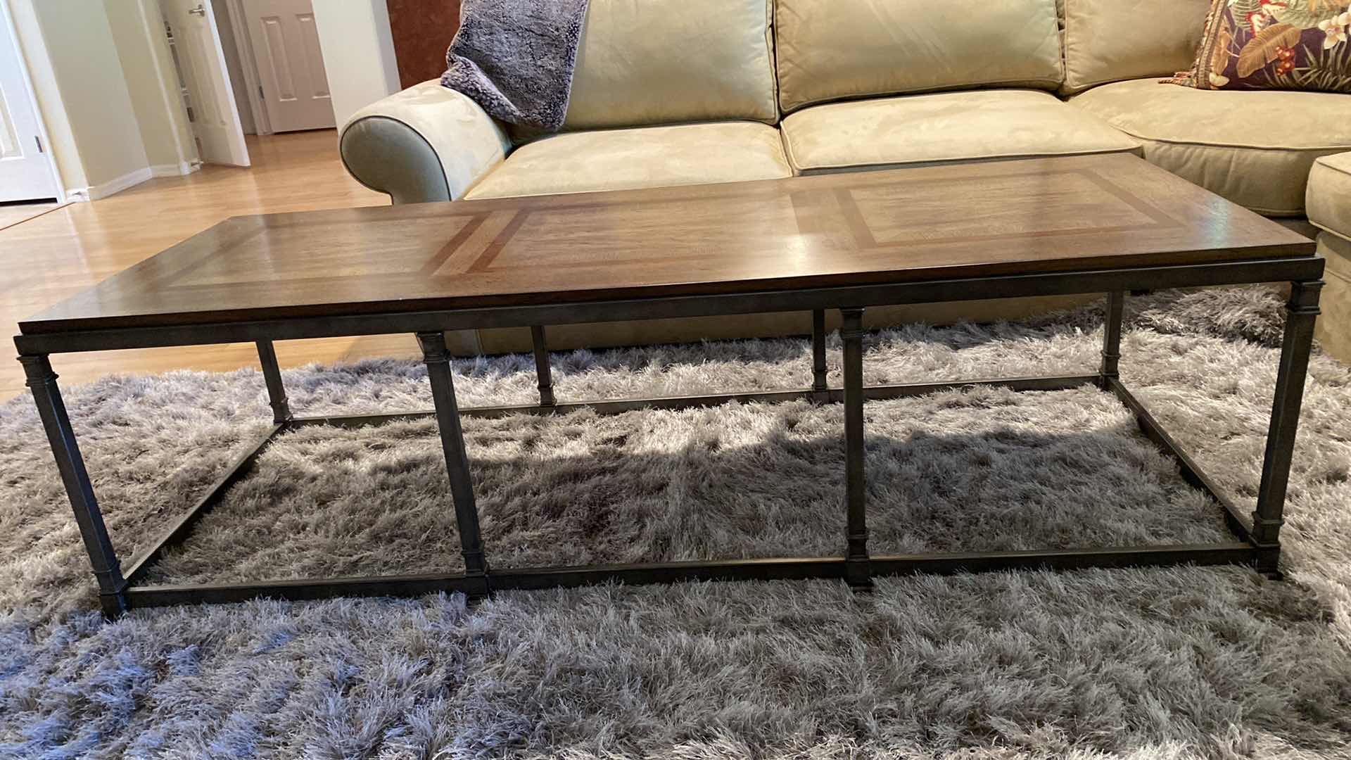 View 2 of UNIVERSAL FURNITURES IRON AND WOOD COFFEE TABLE 68 1/2“ x 25 1/2“ H 20 1/2”