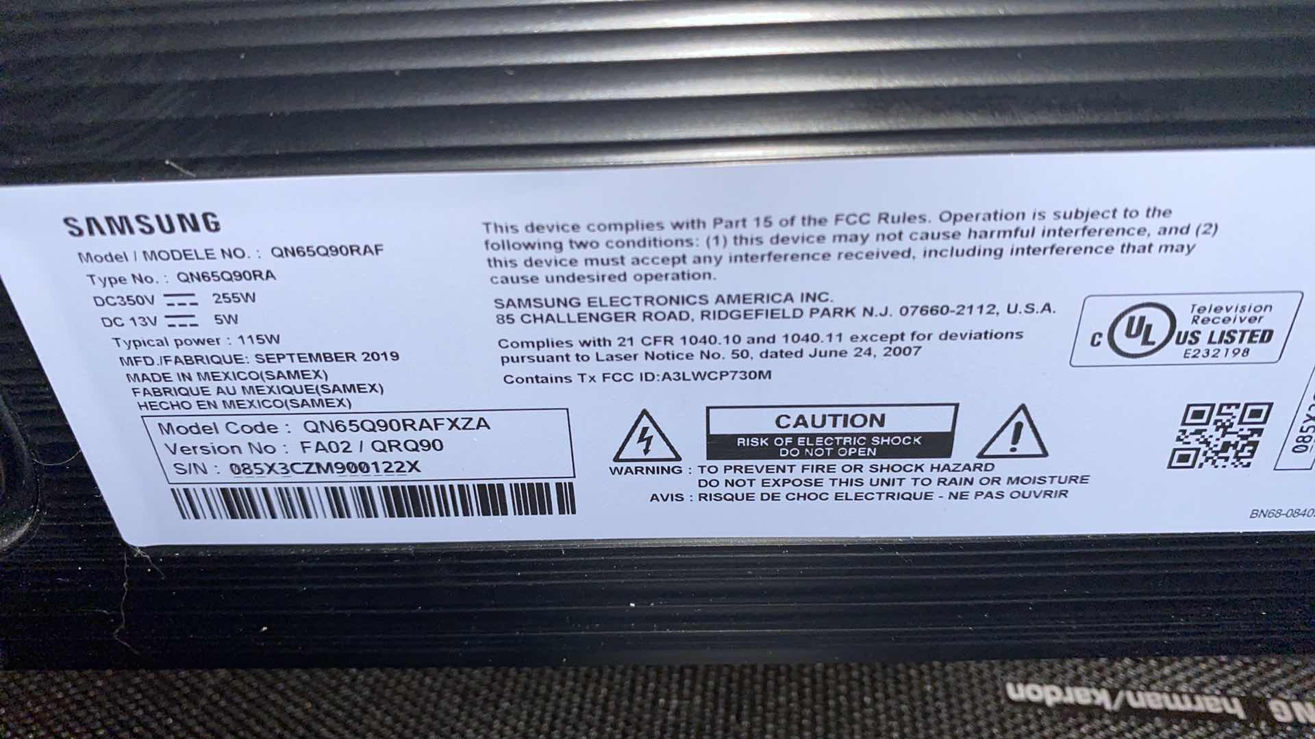 Photo 1 of SAMSUNG 65” TV WITH ROKU AND REMOTES