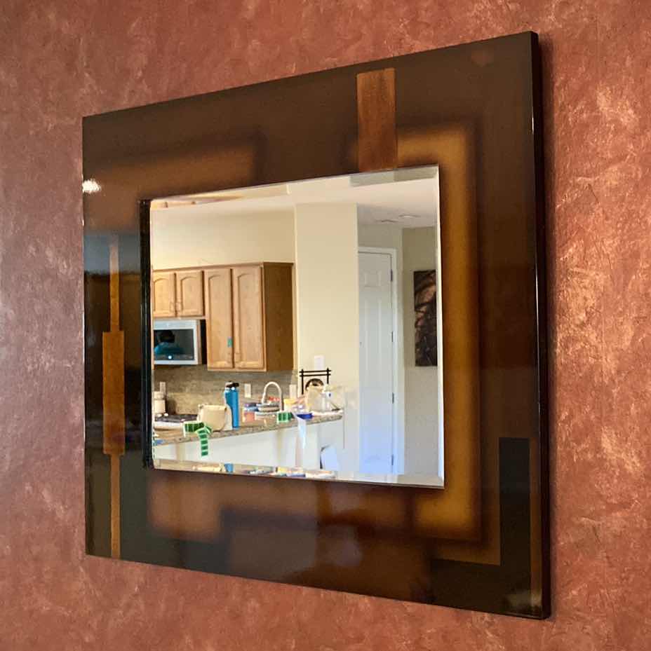 Photo 1 of WOOD FLOSS FRAMED BEVELED MIRROR 45” x 36”