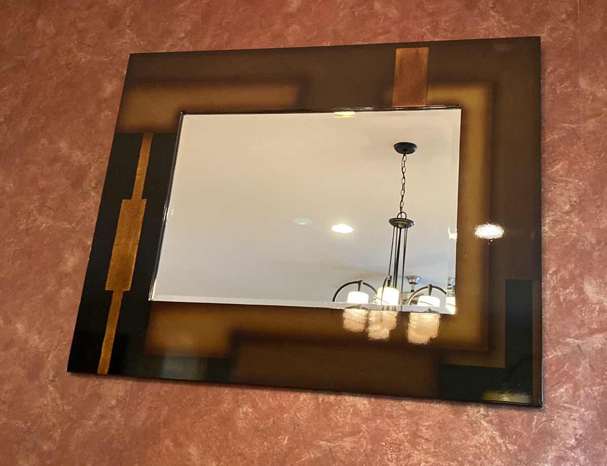 Photo 1 of WOOD FLOSS FRAMED BEVELED MIRROR 45” x 36”