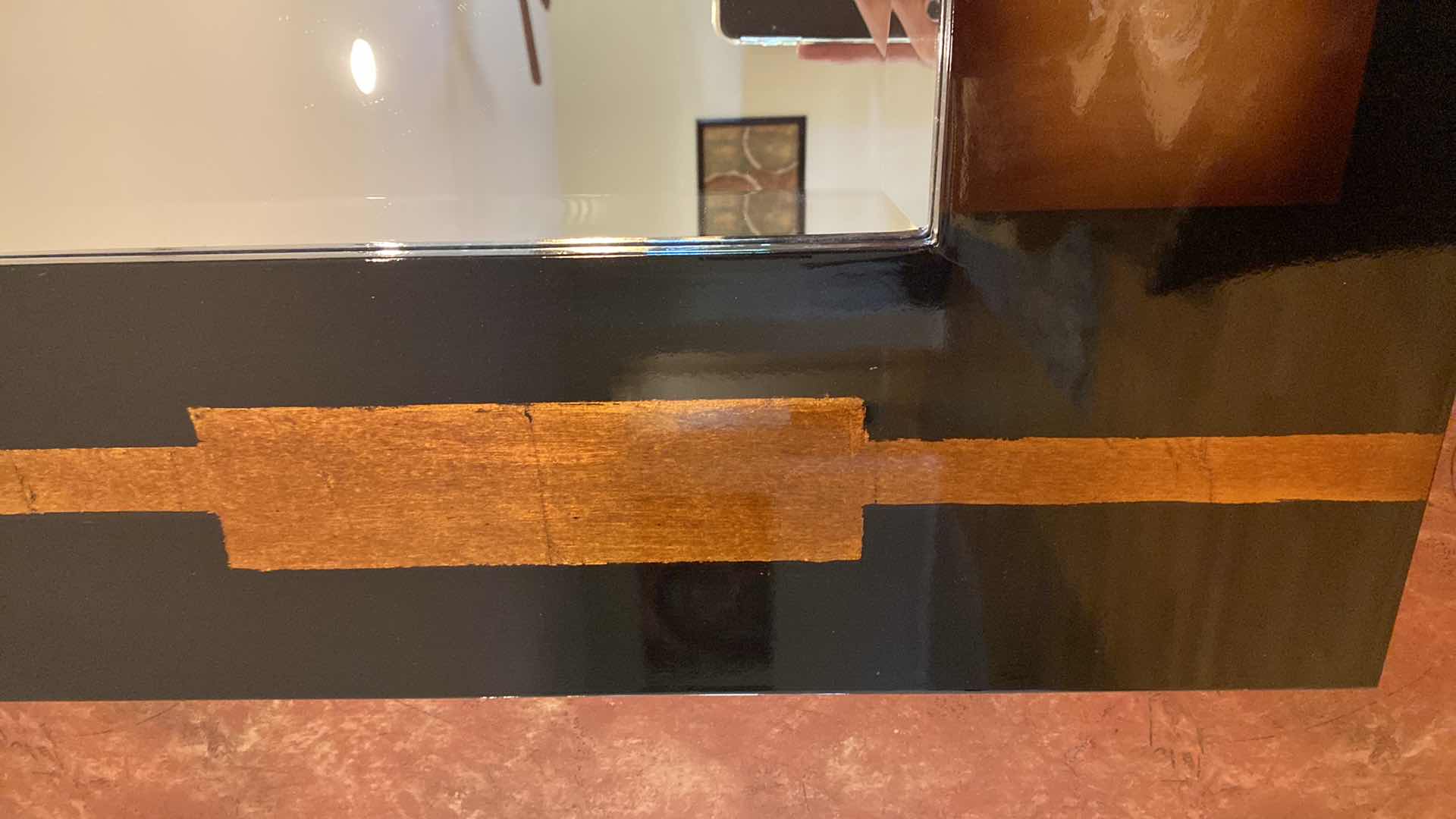 Photo 1 of WOOD FLOSS FRAMED BEVELED MIRROR 45” x 36”