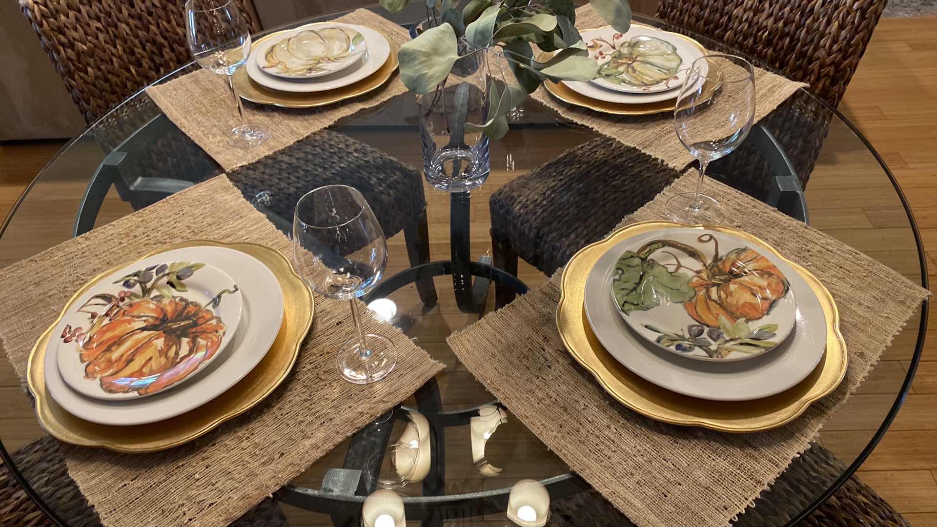 Photo 1 of 4 FALL PLACE SETTINGS WITH VASE (NO SILVERWARE)