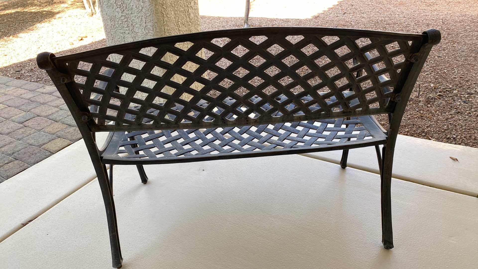Photo 1 of BASKETWEAVE ALUMINUM OUTDOOR BENCH 41“ x 22“ H 33”