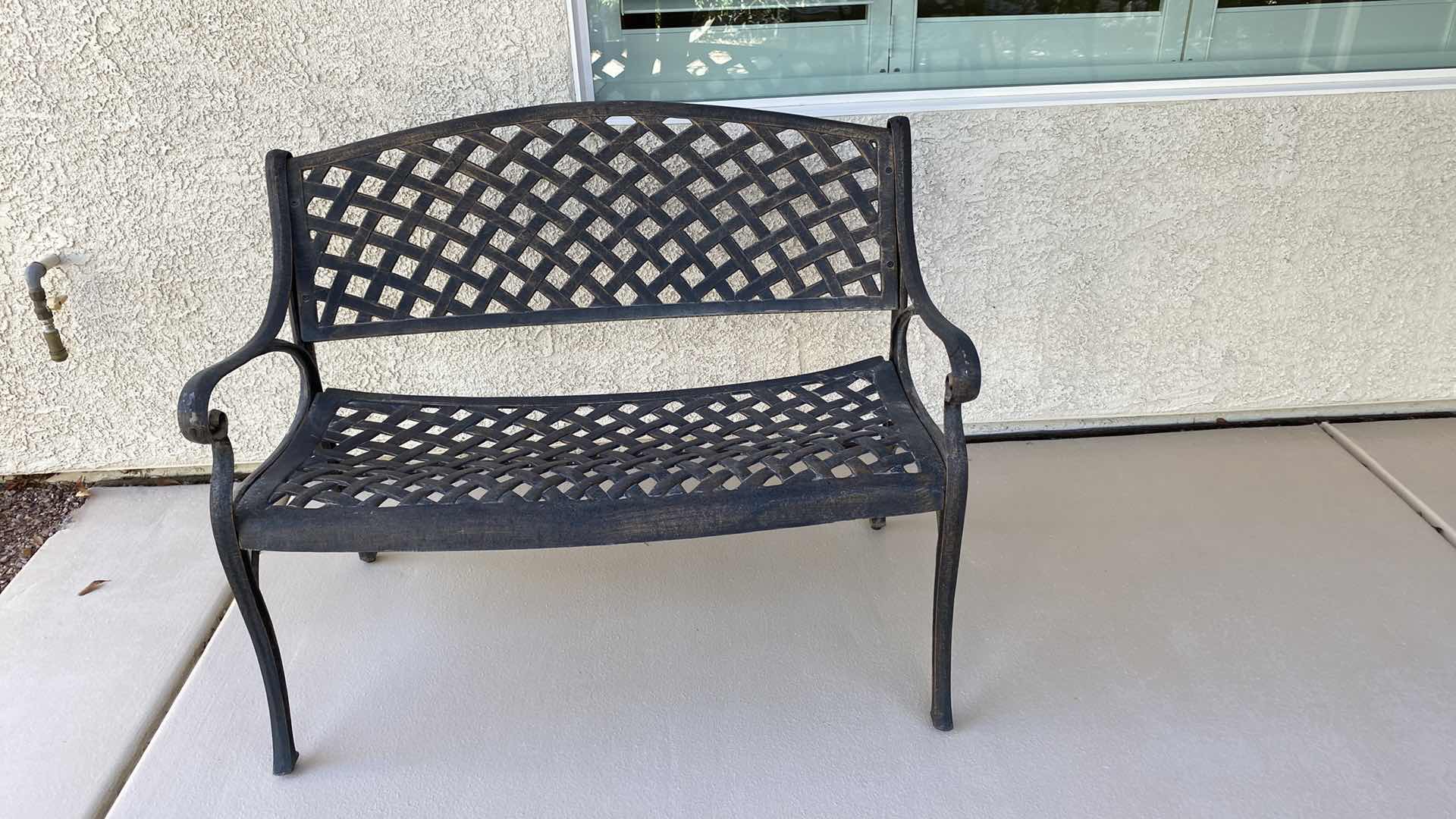 Photo 1 of BASKETWEAVE ALUMINUM OUTDOOR BENCH 41“ x 22“ H 33”