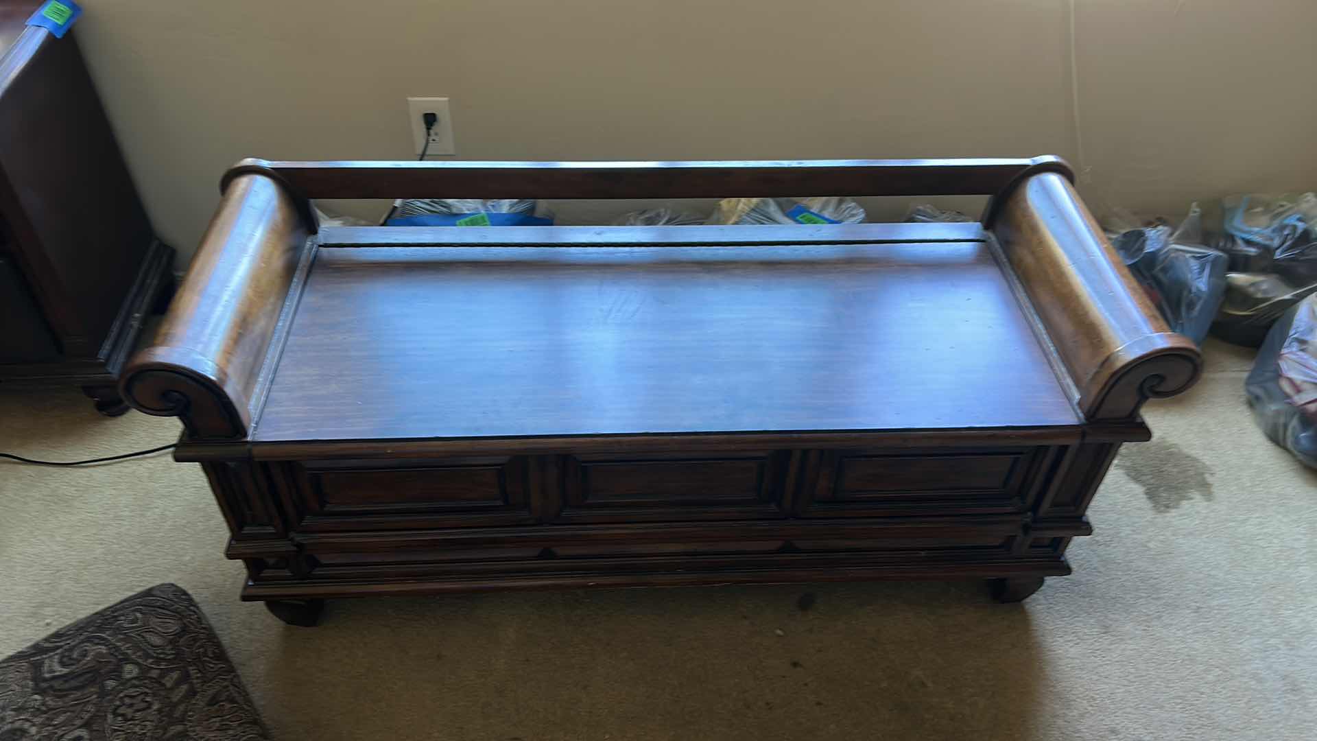 Photo 1 of CEDAR LINED CHEST / BENCH WITH UPHOLSTERED CUSHION 53” x 19” x 24”