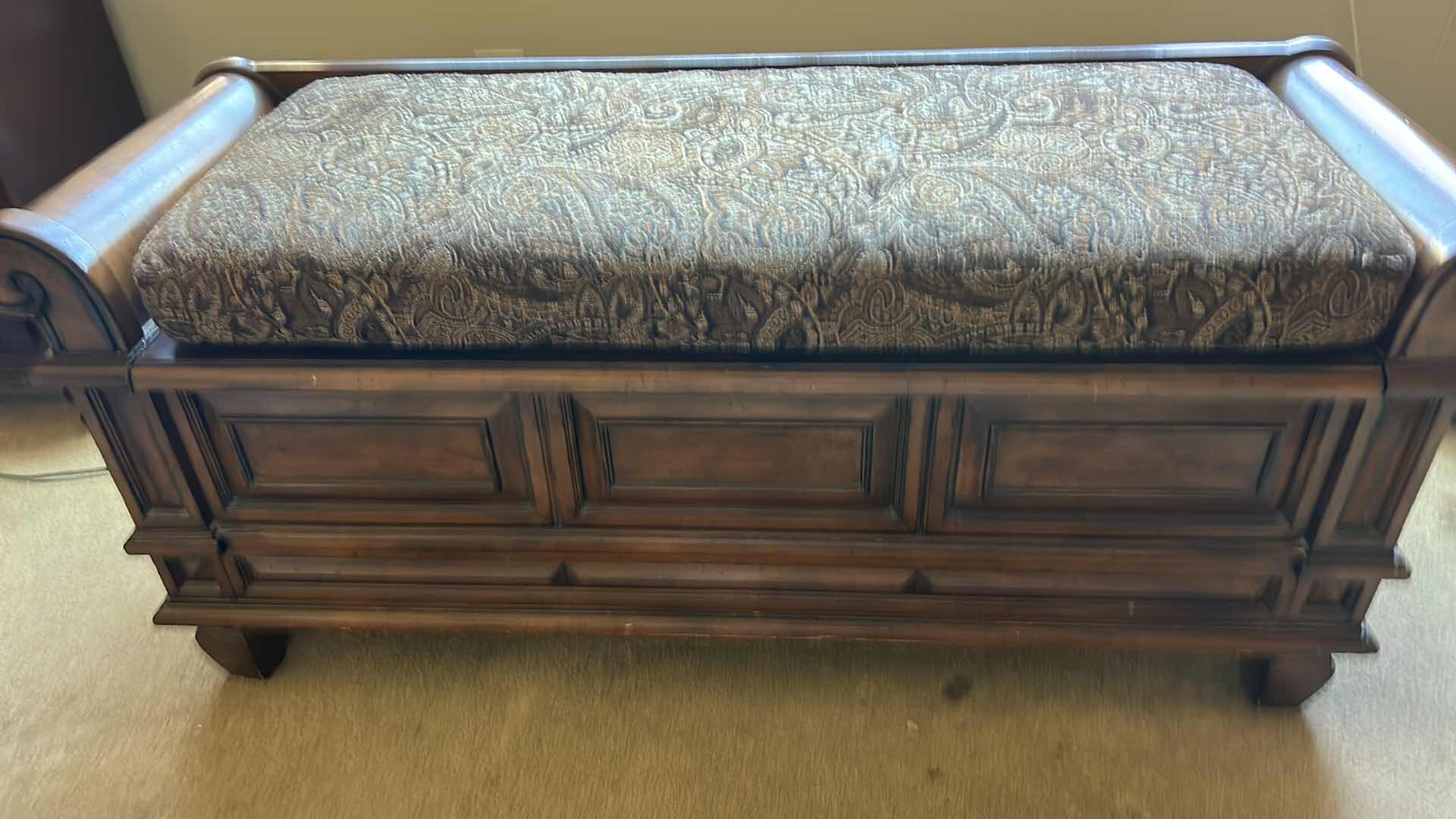 Photo 1 of CEDAR LINED CHEST / BENCH WITH UPHOLSTERED CUSHION 53” x 19” x 24”