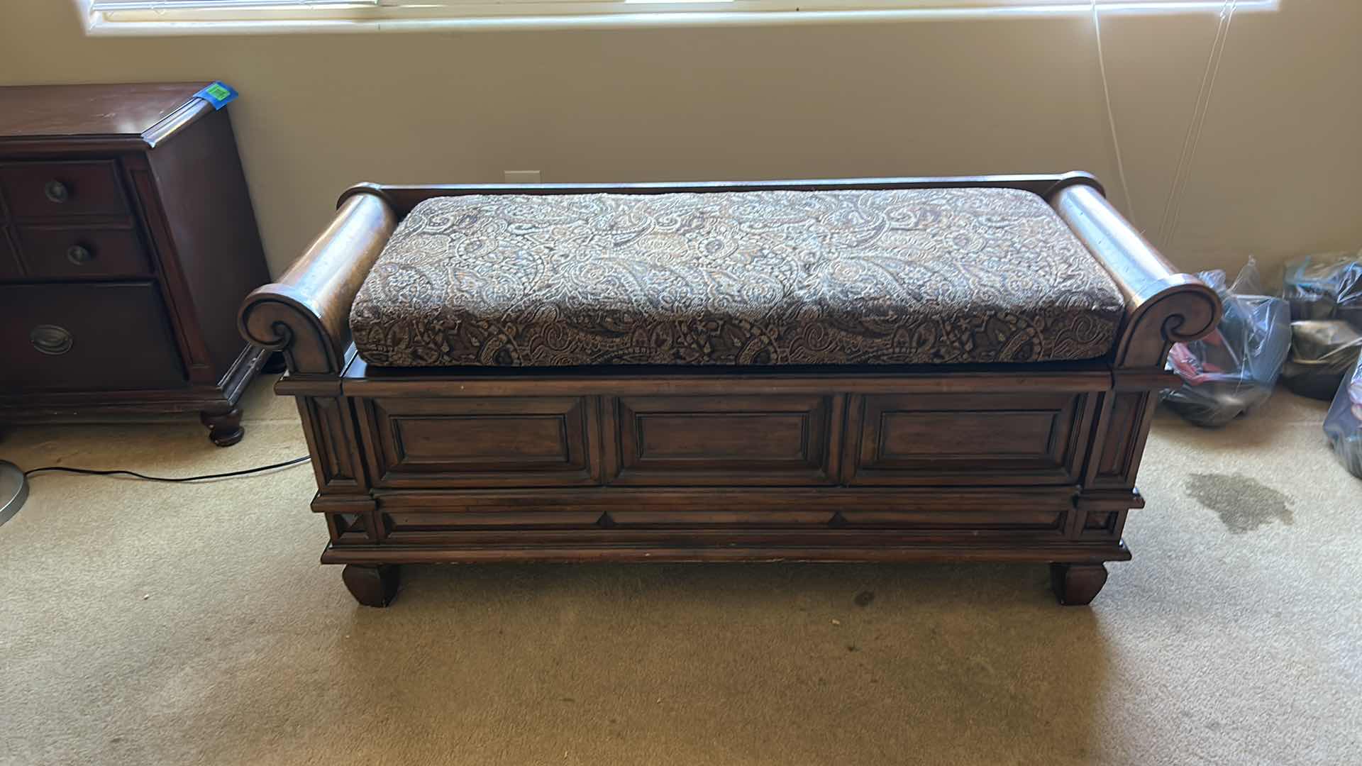 Photo 1 of CEDAR LINED CHEST / BENCH WITH UPHOLSTERED CUSHION 53” x 19” x 24”