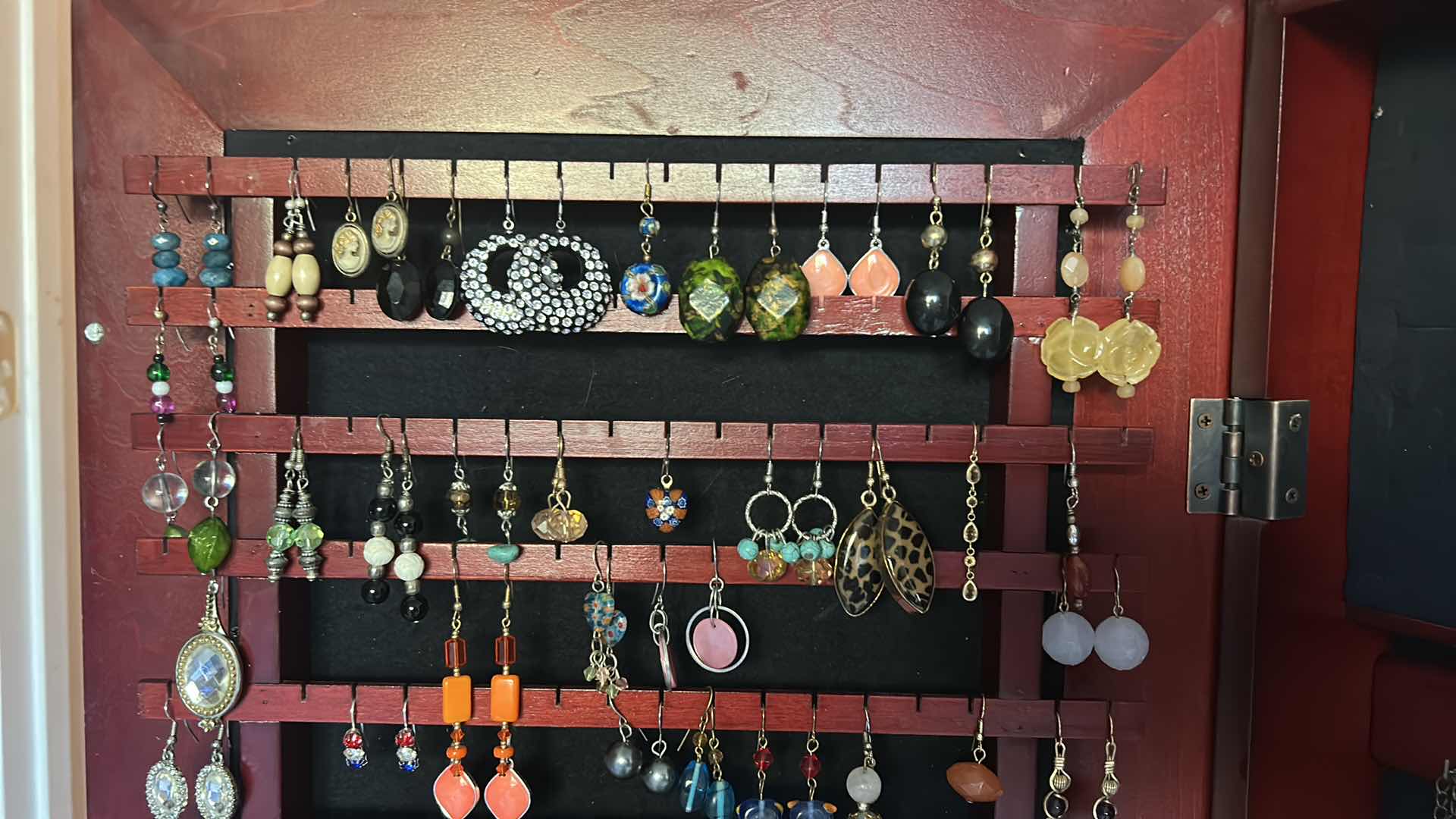 Photo 1 of LARGE WALL/DOOR JEWELRY CABINET WITH COSTUME JEWELRY (ENTIRE CONTENTS) 14 1/2” x 48 1/2