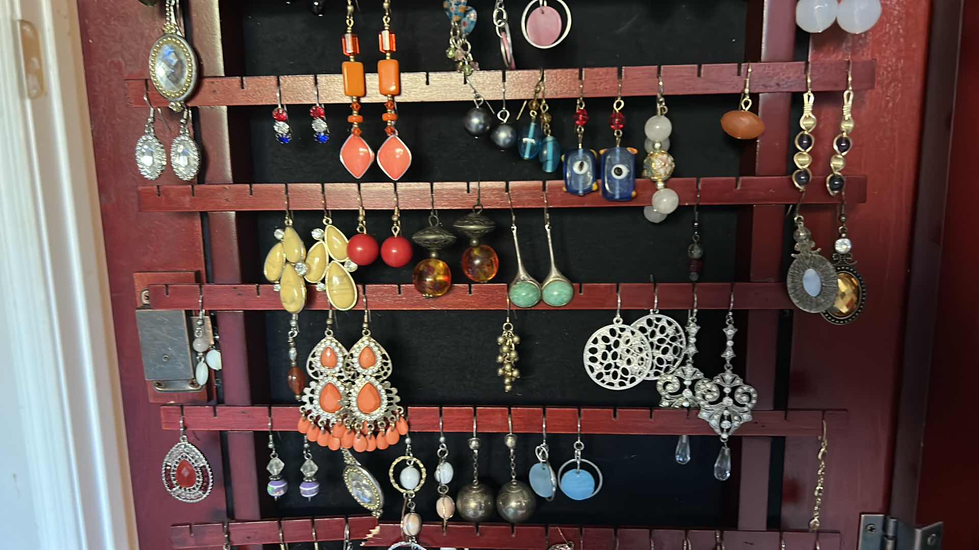 Photo 1 of LARGE WALL/DOOR JEWELRY CABINET WITH COSTUME JEWELRY (ENTIRE CONTENTS) 14 1/2” x 48 1/2