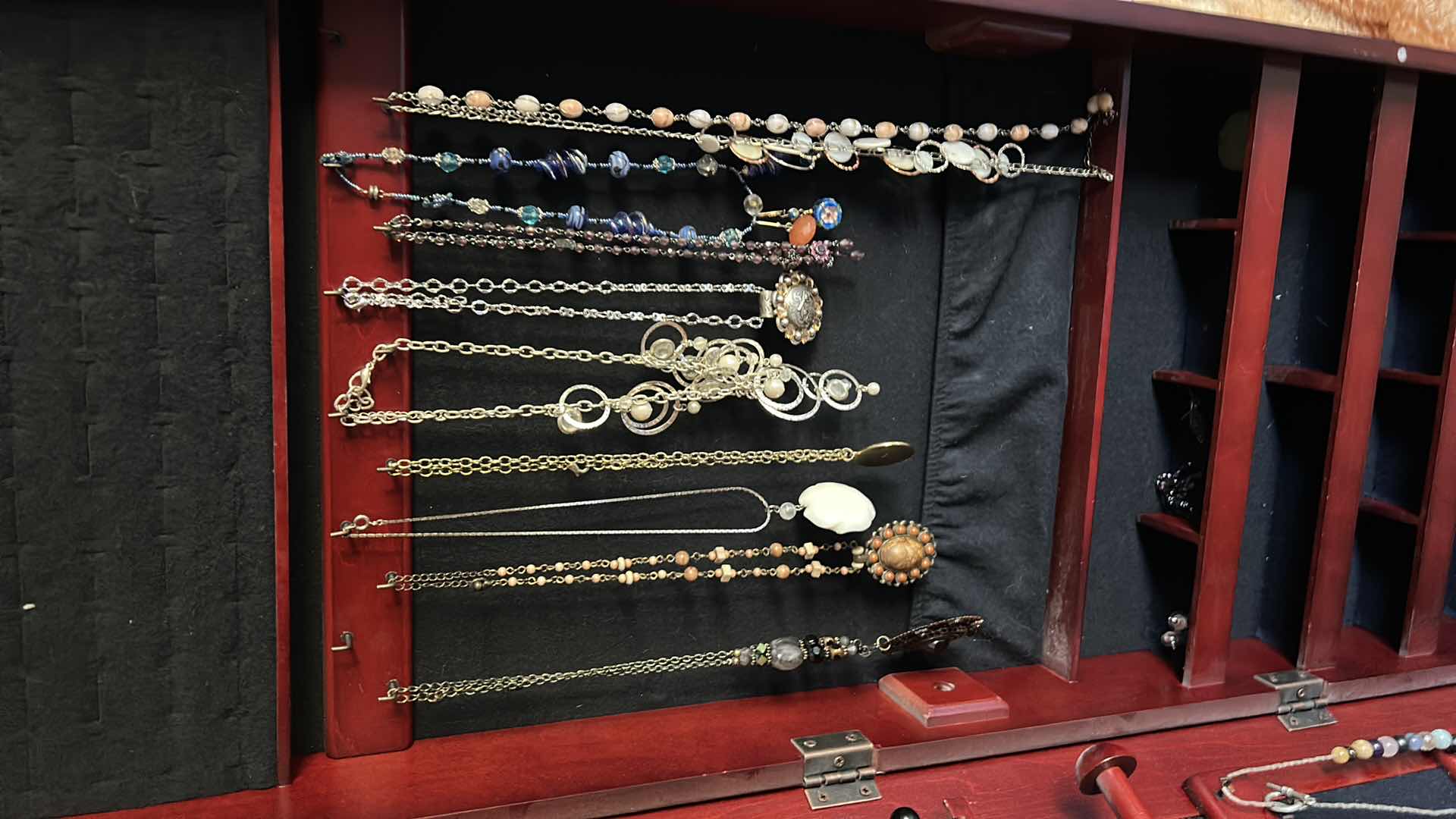 Photo 1 of LARGE WALL/DOOR JEWELRY CABINET WITH COSTUME JEWELRY (ENTIRE CONTENTS) 14 1/2” x 48 1/2