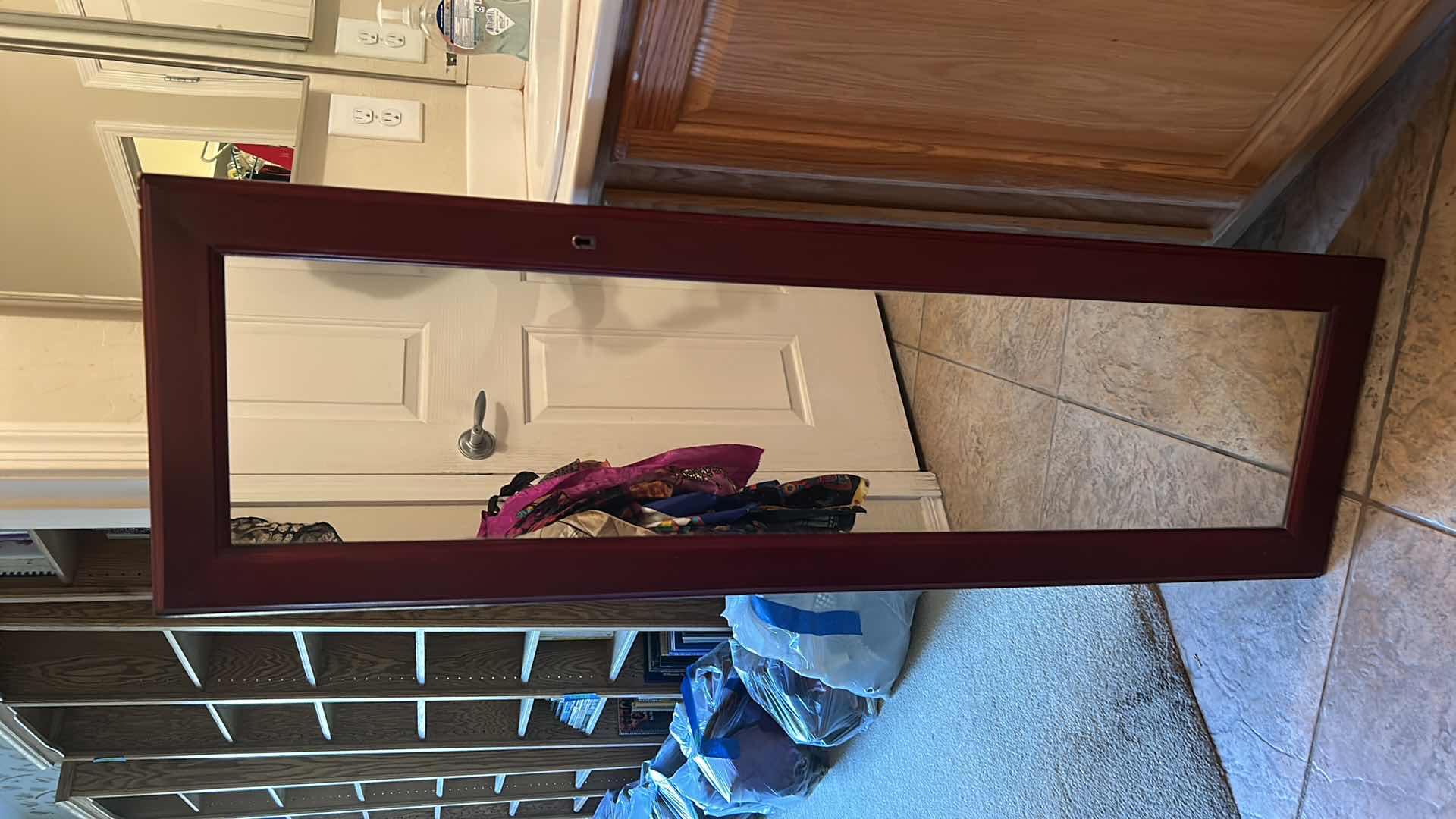 Photo 1 of LARGE WALL/DOOR JEWELRY CABINET WITH COSTUME JEWELRY (ENTIRE CONTENTS) 14 1/2” x 48 1/2