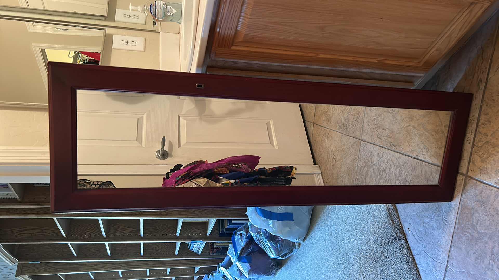 Photo 1 of LARGE WALL/DOOR JEWELRY CABINET WITH COSTUME JEWELRY (ENTIRE CONTENTS) 14 1/2” x 48 1/2