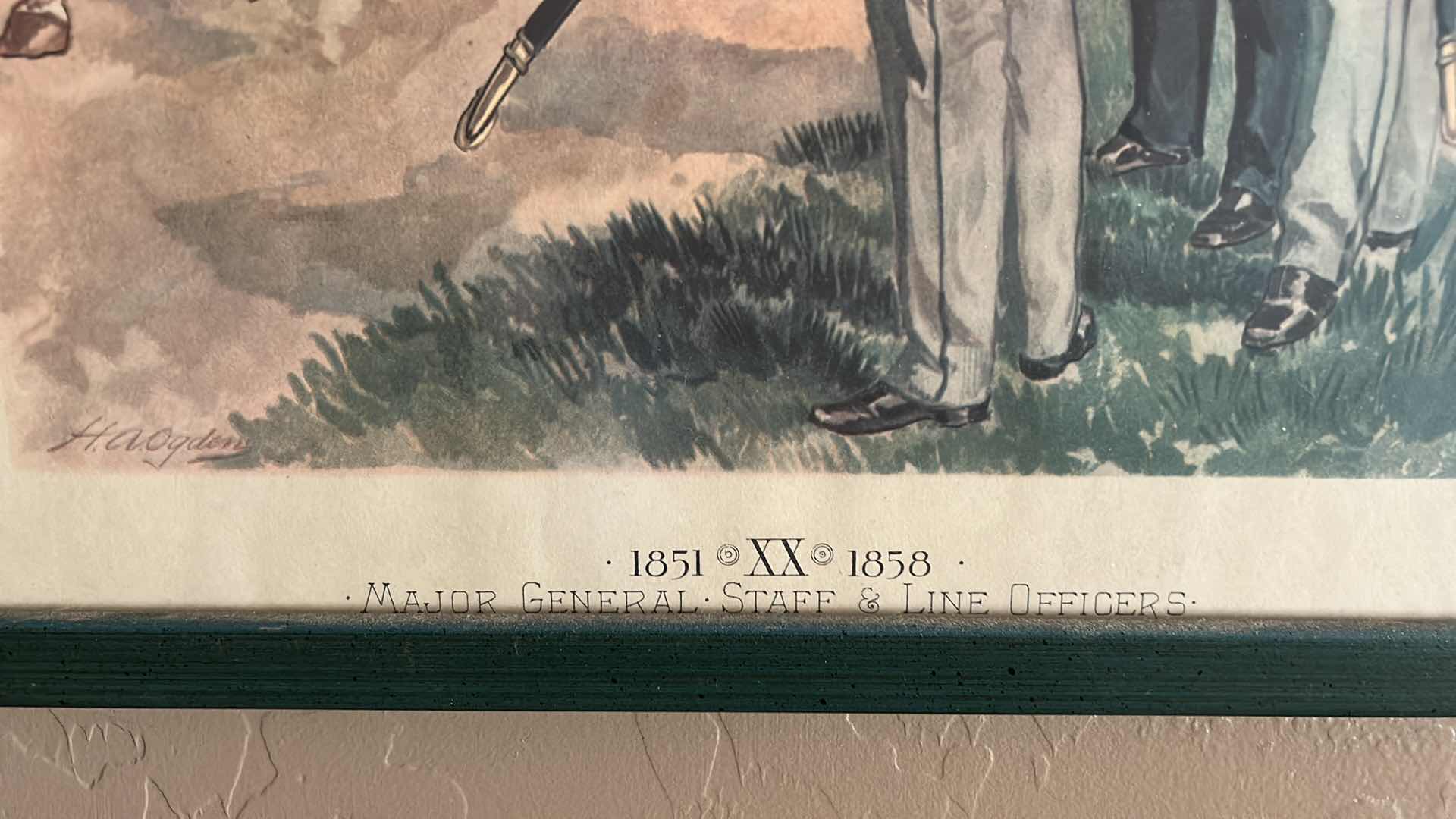 Photo 1 of 2 - VINTAGE MILITARY ARTWORK FRAMED14 1/2“ x 16 1/2“