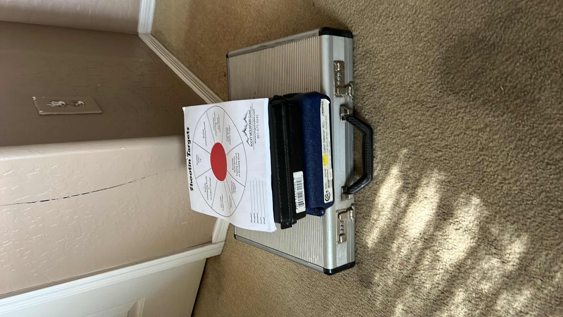 Photo 1 of 2 GUN CASES, BRIEF CASE AND SHOOTING TARGET SHEETS