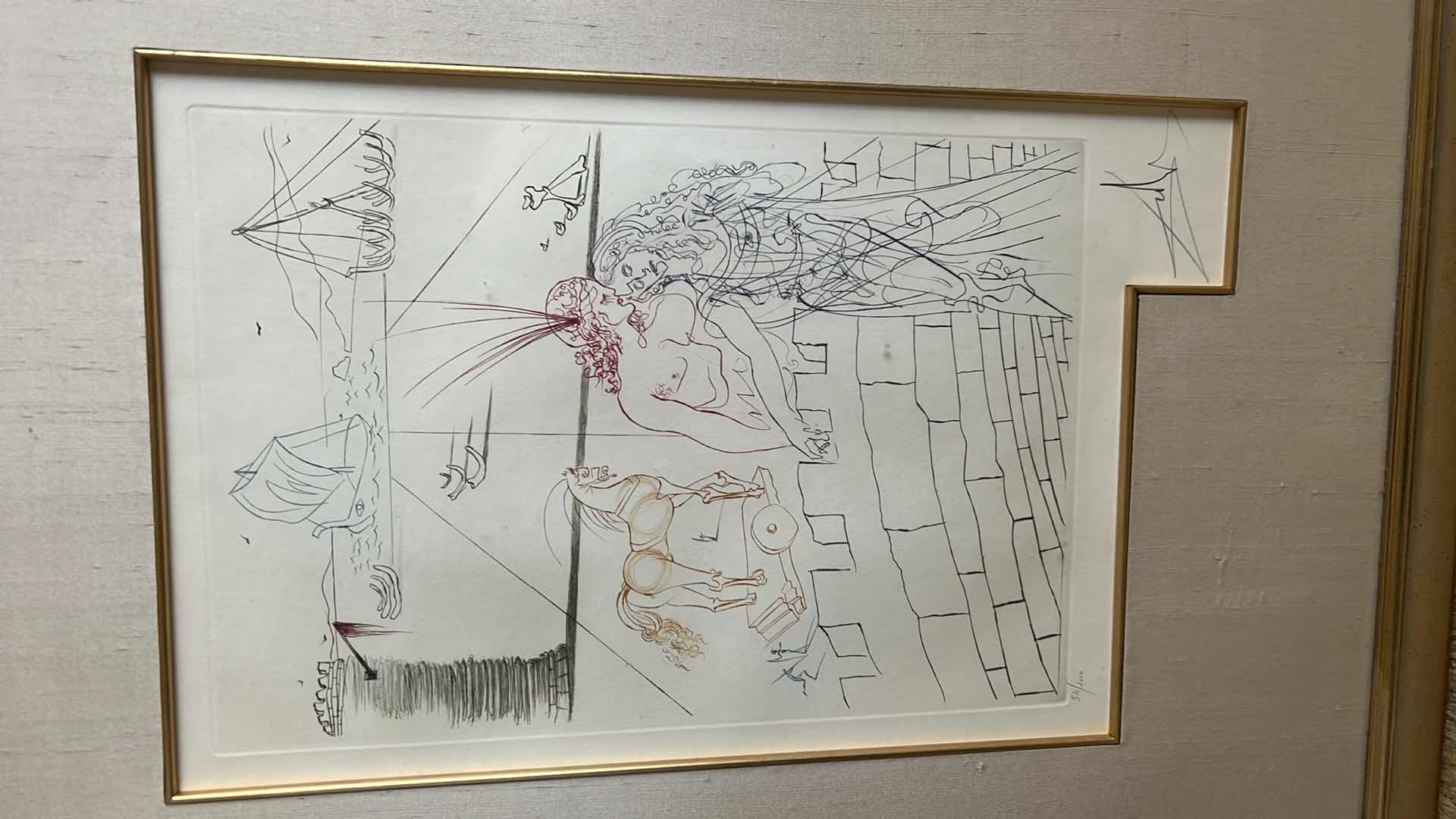 Photo 1 of ARTIST SIGNED AND NUMBERED  SALVADOR DALI "PARIS AND HELEN OF TROY LOVES", FRAMED ARTWORK 22 1/2” x 30”
$2,000.