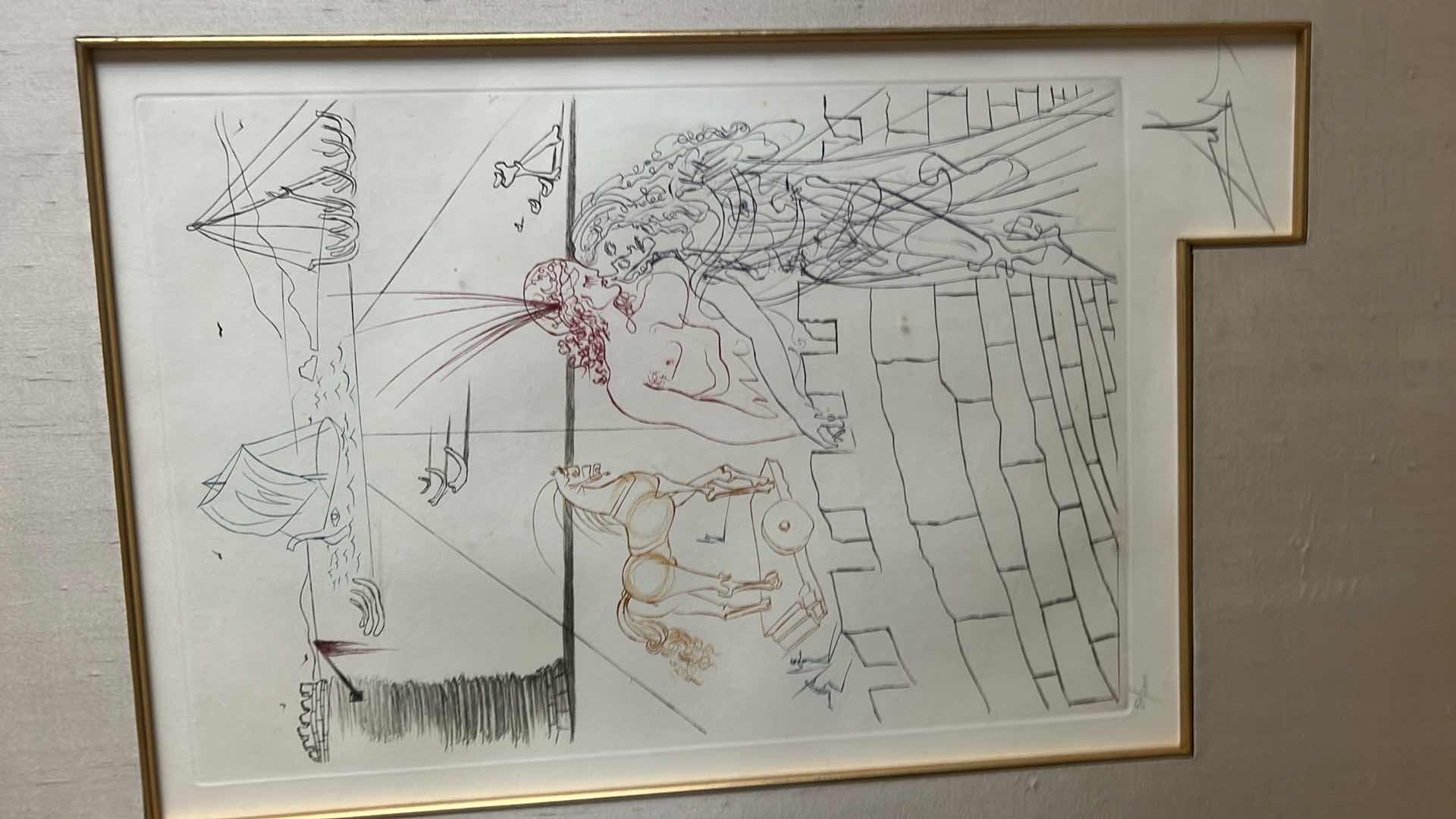 Photo 1 of ARTIST SIGNED AND NUMBERED  SALVADOR DALI "PARIS AND HELEN OF TROY LOVES", FRAMED ARTWORK 22 1/2” x 30”
$2,000.