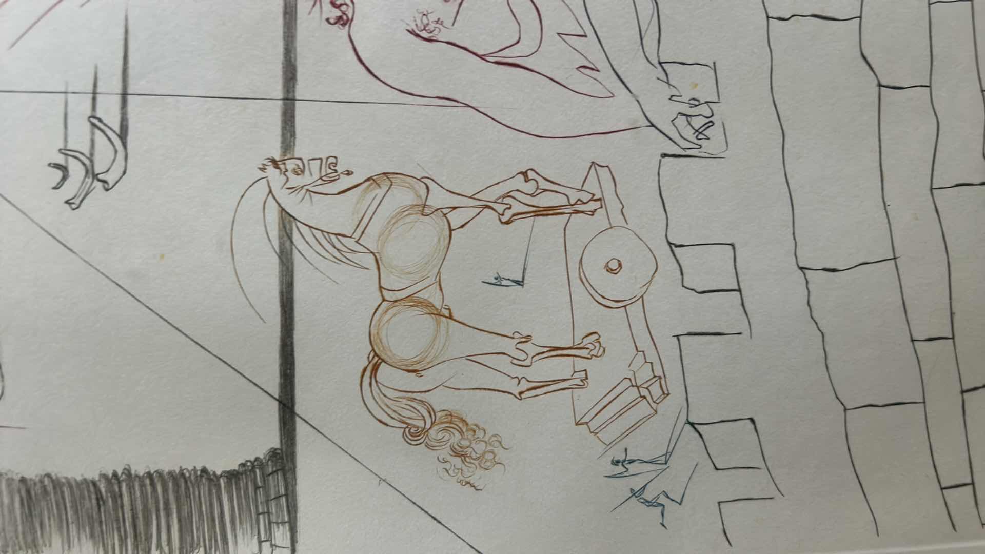 Photo 1 of ARTIST SIGNED AND NUMBERED  SALVADOR DALI "PARIS AND HELEN OF TROY LOVES", FRAMED ARTWORK 22 1/2” x 30”
$2,000.