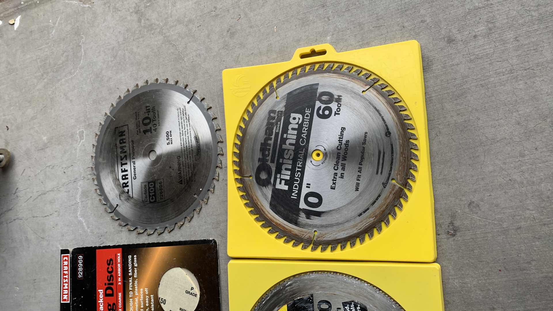 Photo 1 of SAW BLADES AND SANDING DISCS TEN INCH