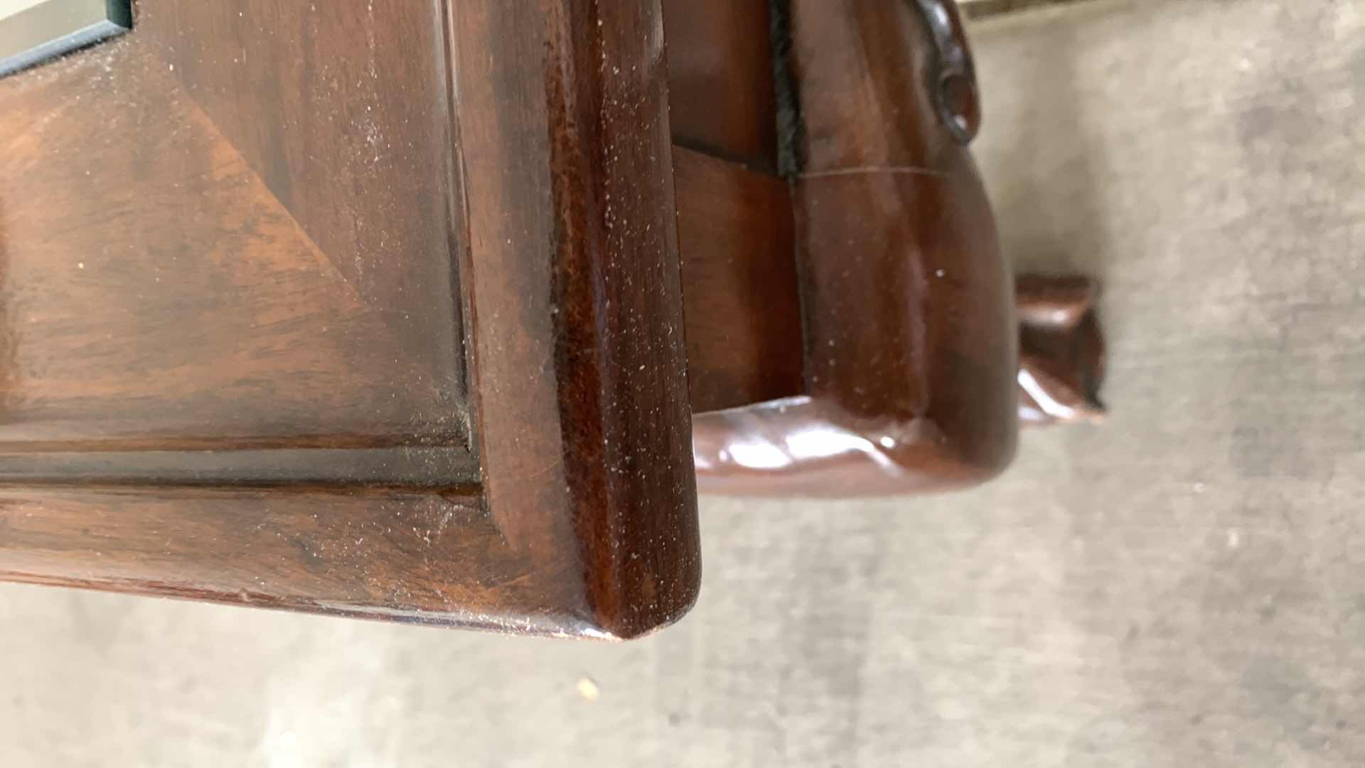 Photo 1 of WOOD AND GLASS COFFEE TABLE 40 X 40 H 16”