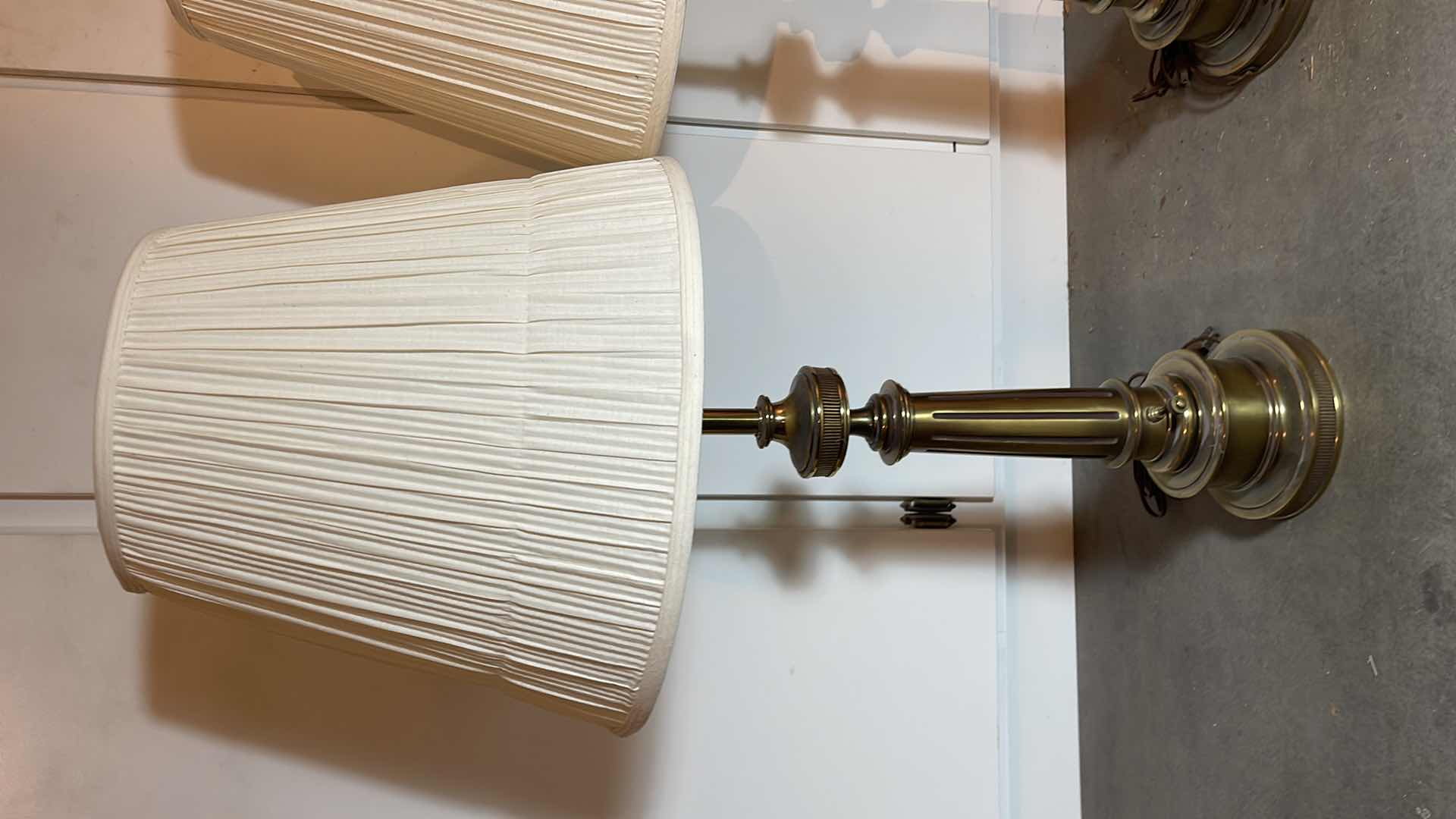 Photo 1 of 2- ART DECO BRASS LAMPS   H24"