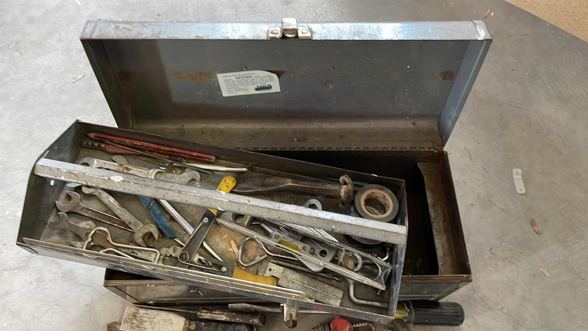 Photo 1 of CRAFTSMAN VINTAGE TOOLBOX WITH SOME TOOLS.