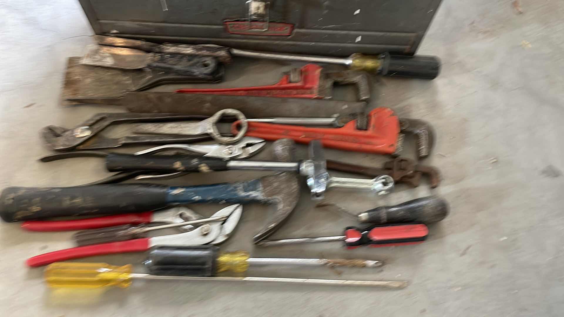 Photo 1 of CRAFTSMAN VINTAGE TOOLBOX WITH SOME TOOLS.