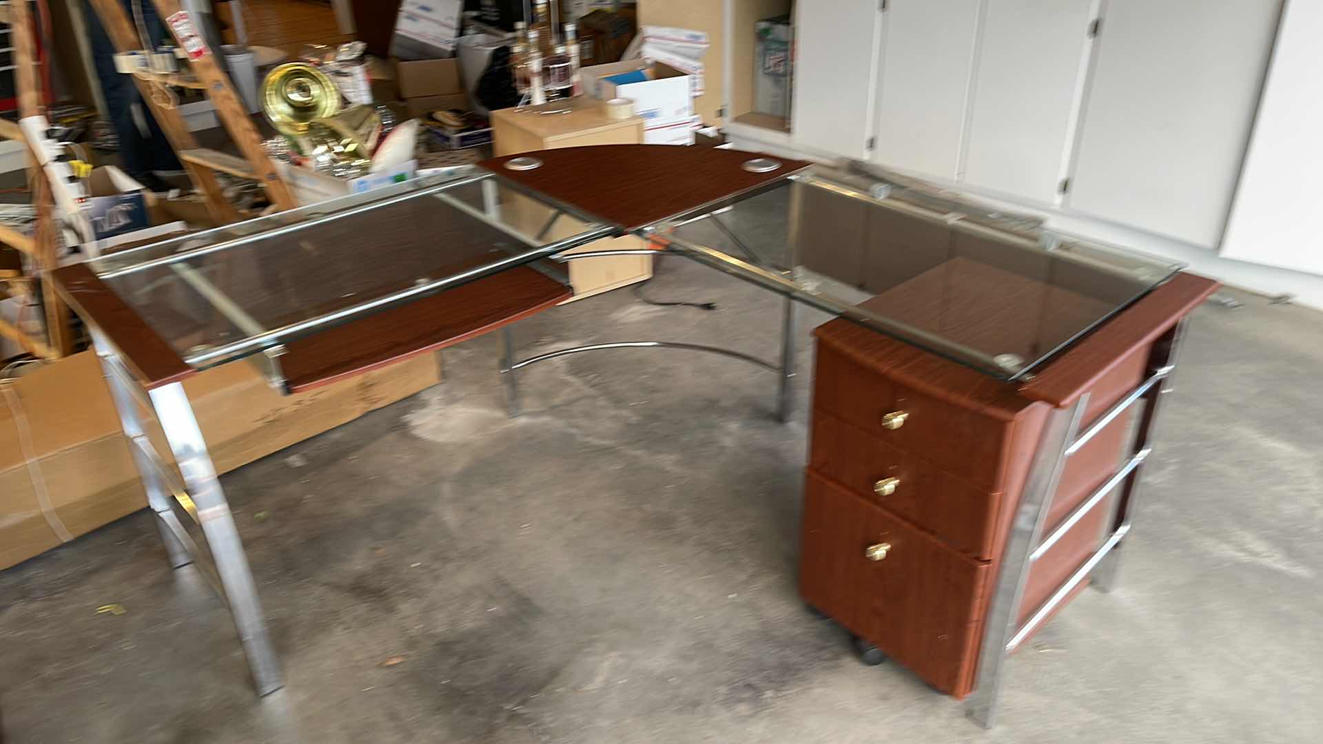 Photo 1 of DESK & FILING CABINET 62x25x30