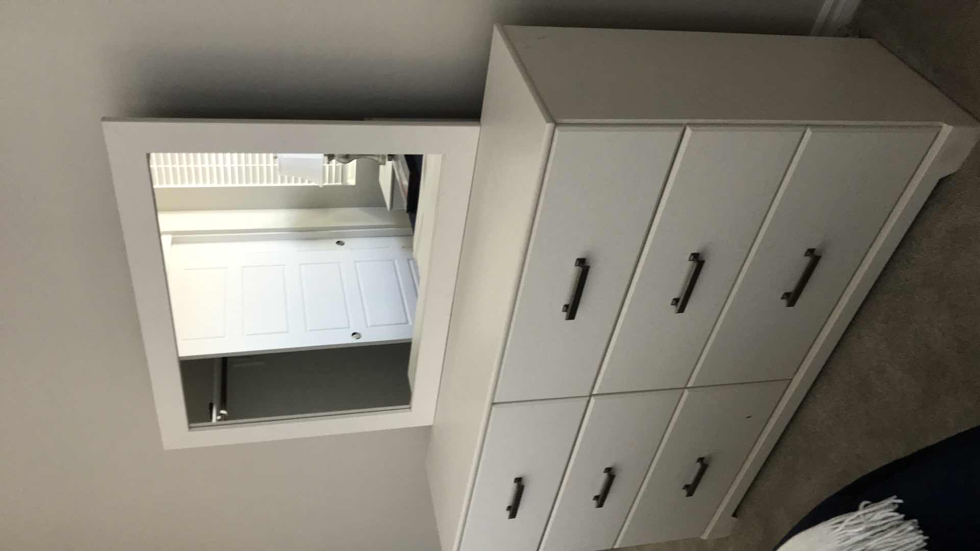 Photo 1 of ASHLEY FURNITURE DESIGNS STELSIE 6 DRAWER DRESSER W/ MIRROR  
59.5” x 18.5” x 36” - MORE OF THIS COLLECTION IN AUCTION  - BUYER TO REMOVE FROM SECOND FLOOR- HEAVY- BRING HELP! 