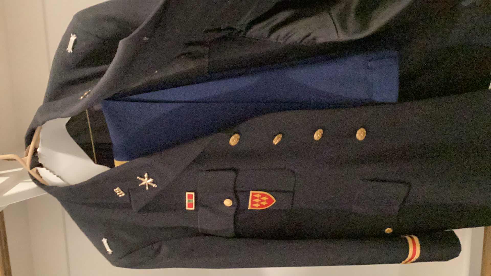 Photo 1 of AUTHENTIC MILITARY SUITE WITH BADGES AND AUTHENTIC MILITARY FORMAL PANTS.