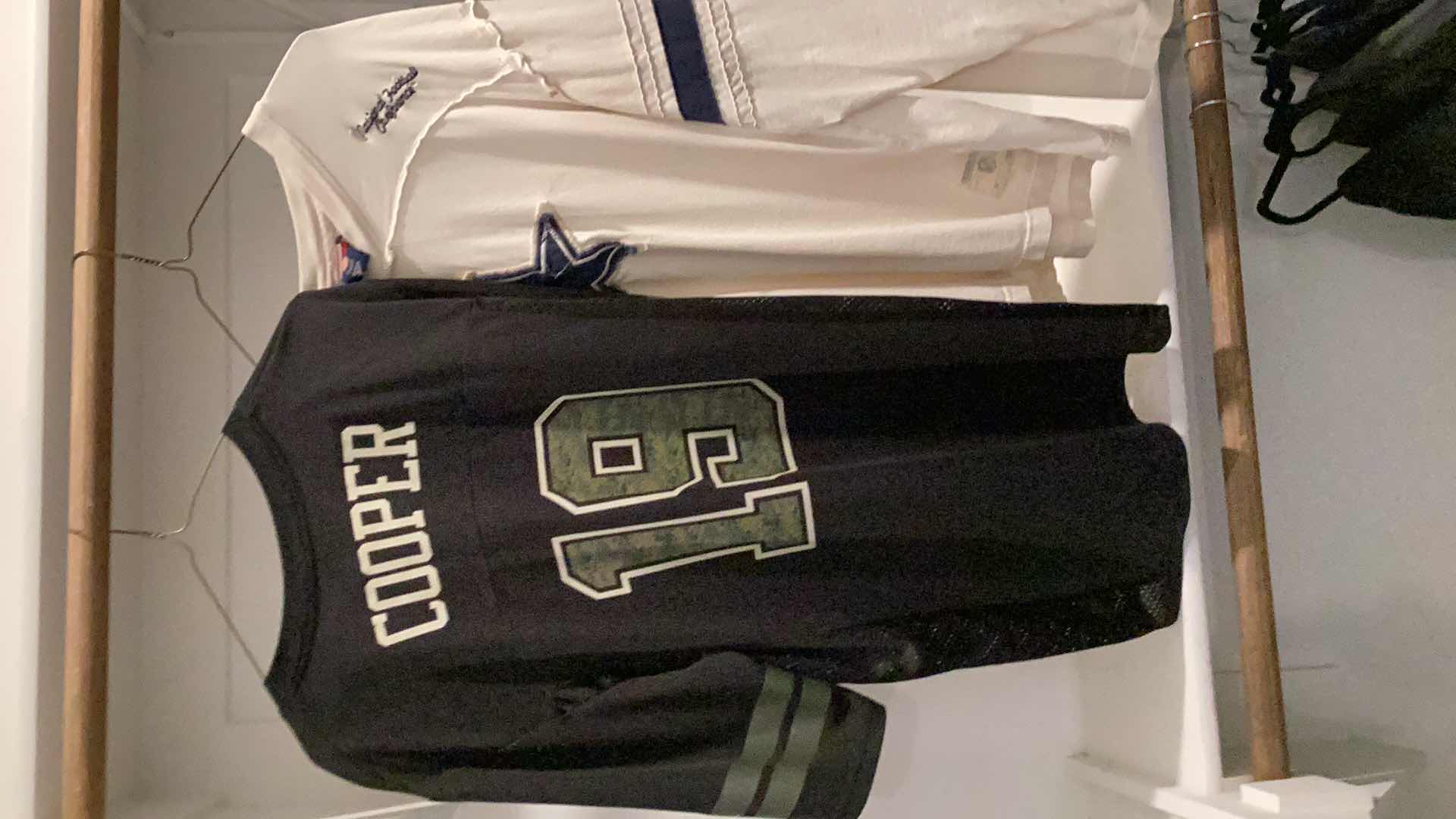 Photo 5 of DALLAS COWBOYS JERSEY WITH COOPER 19 AND A DALLAS COWBOYS TEE SHIRT. SIZES ARE M AND LARGE.