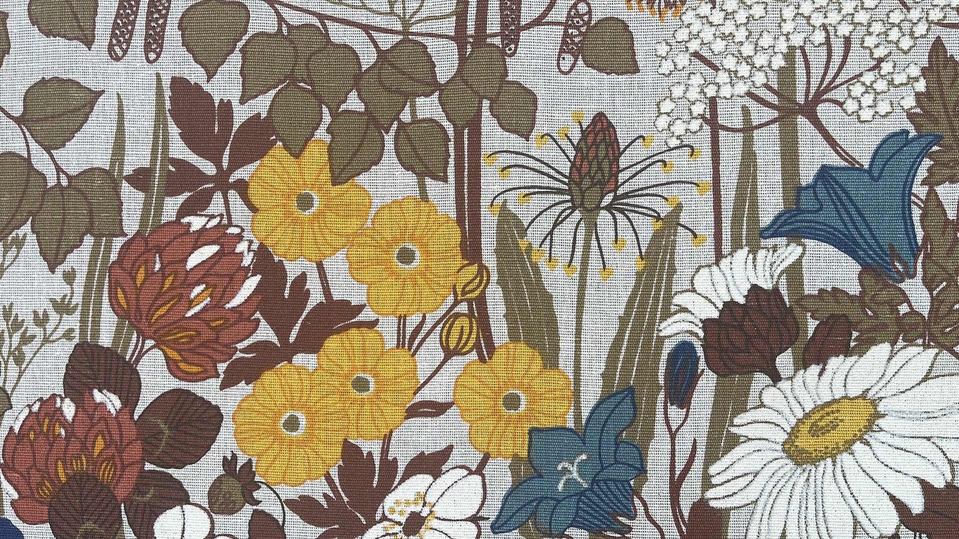 Photo 1 of VINTAGE FLORAL FABRIC ART 52”x24”