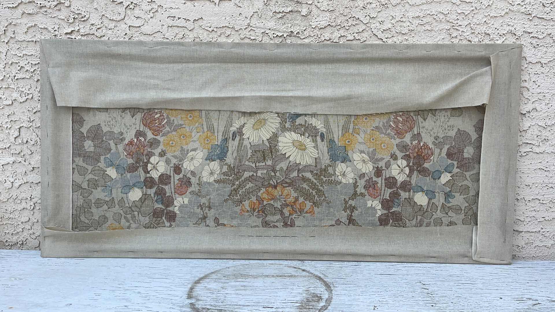 Photo 1 of VINTAGE FLORAL FABRIC ART 52”x24”