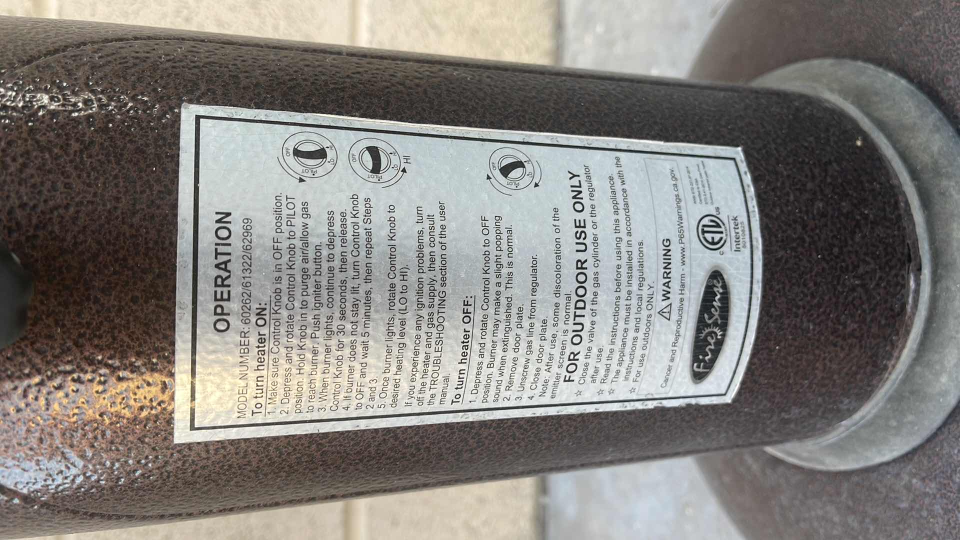 Photo 1 of PATIO HEATER