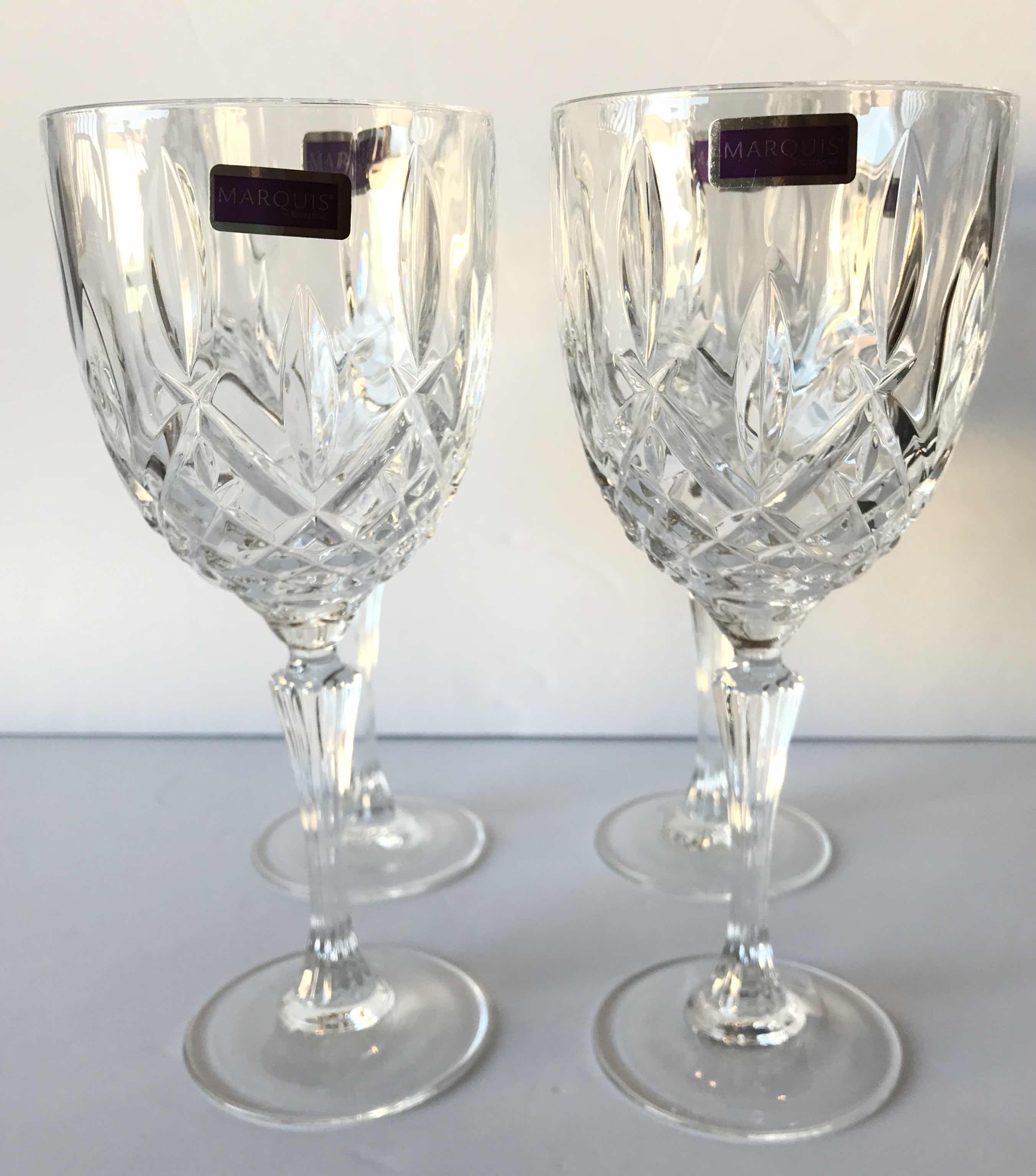 Photo 1 of WATERFORD MARQUIS CLASSIC CUT PATTERN WITH SCULPTED STEMS SET OF 4 