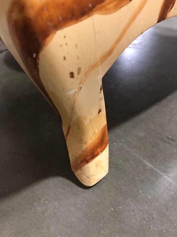 Photo 1 of GLASS TOP 2 DRAWER FAUX TREE RING DRESSER 30”x22”x36” - SOME MINOR IMPERFECTIONS SEE PHOTOS