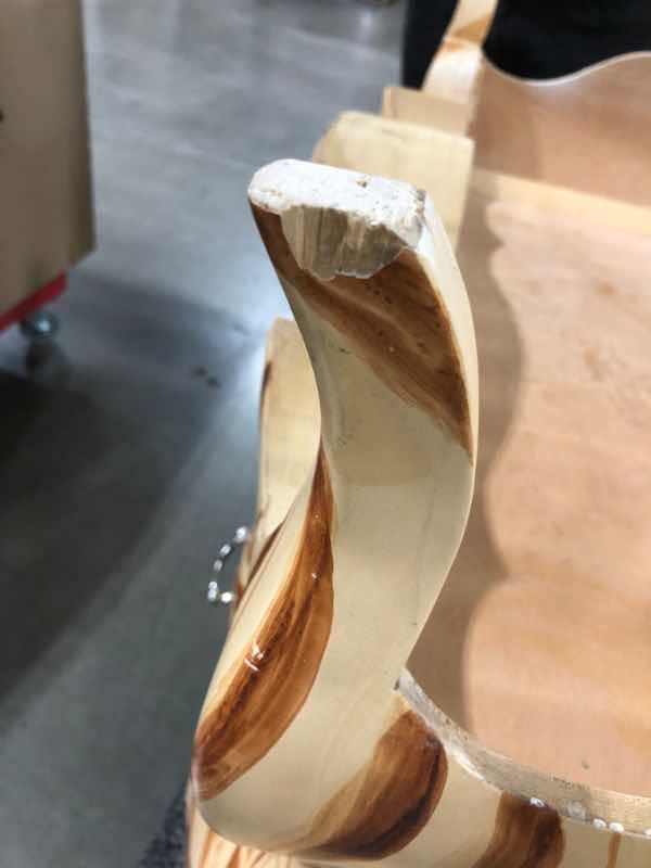 Photo 1 of GLASS TOP 2 DRAWER FAUX TREE RING DRESSER 30”x22”x36” - SOME MINOR IMPERFECTIONS SEE PHOTOS