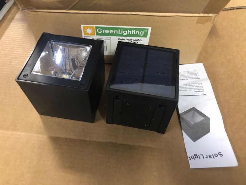 Photo 1 of GREENLIGHTING 6 PACK BLACK CUBE SOLAR LIGHTS FOR FENCE/ WALLS / DECK & MORE